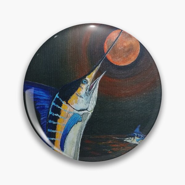Artikelvorschau, Marlins tummeln sich unter dem Roten Mond - Fische - Wasserlandschaft (ED01) entworfen und verkauft von Elisabeth Dubois.