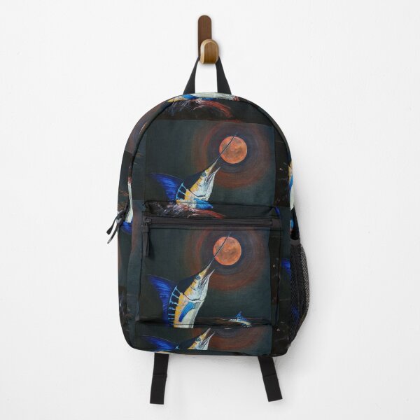 Item preview, Marlins Frolicking under the Red Moon - fish - waterscape (ED01) designed and sold by Elisabeth Dubois.