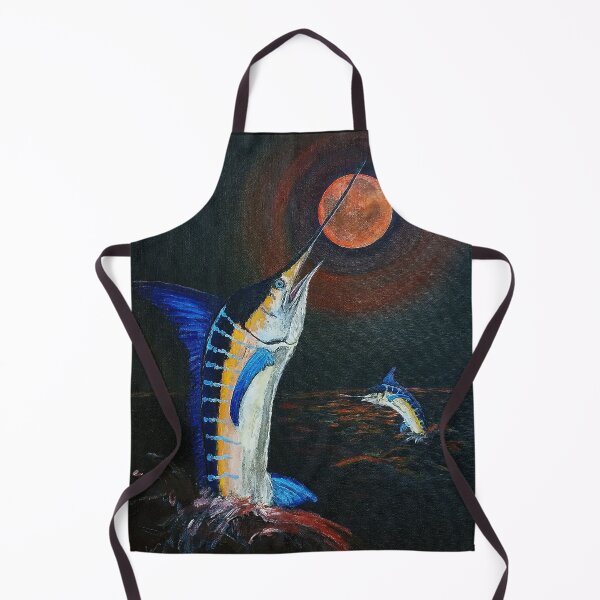 Item preview, Marlins Frolicking under the Red Moon - fish - waterscape (ED01) designed and sold by Elisabeth Dubois.
