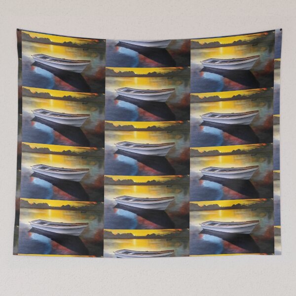 Item preview, the lone boat 2 - waterscape  (ED01) designed and sold by Elisabeth Dubois.
