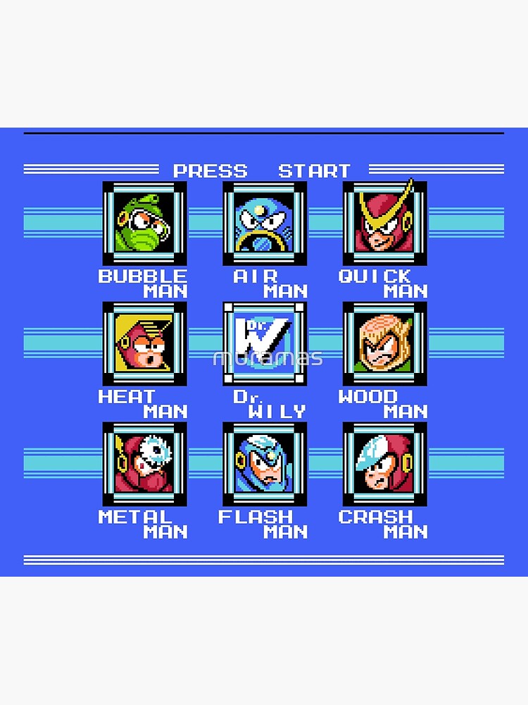 Mega Man 2 Stage Select Duvet Cover By Muramas Redbubble