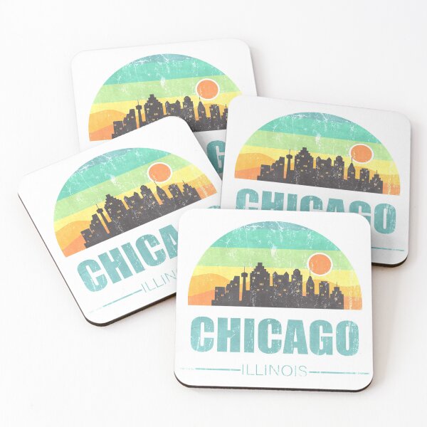 Item preview, Vintage Chiacgo City Skyline Retro Sunset Souvenir 70s 80s designed and sold by kalpanik_Rehana_Begum.