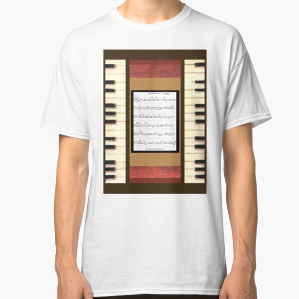 Piano keys with sheet music by Kristie Hubler Classic T-Shirt