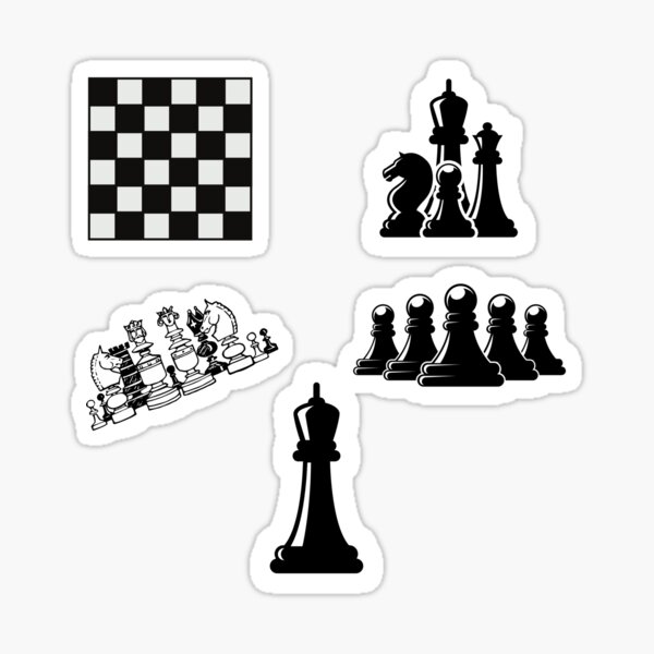 Chess Pieces Black Club Logo Sign Decal Board Game Check Mate