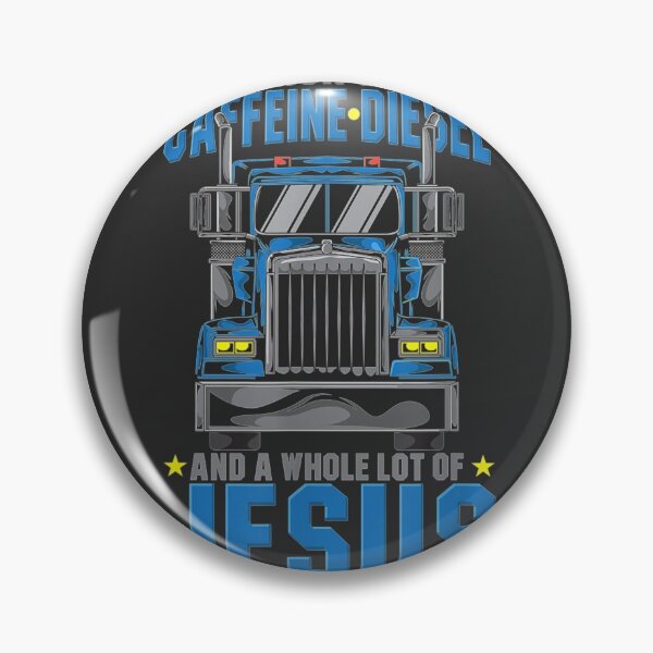 Item preview, I Run On Caffeine Diesel & Jesus Christian Truck Driver OTR designed and sold by JeanHillz.