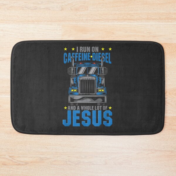 Item preview, I Run On Caffeine Diesel & Jesus Christian Truck Driver OTR designed and sold by JeanHillz.