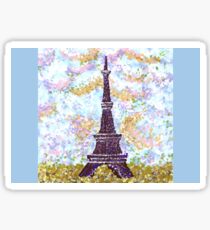 Eiffel Tower Pointillism by Kristie Hubler Sticker