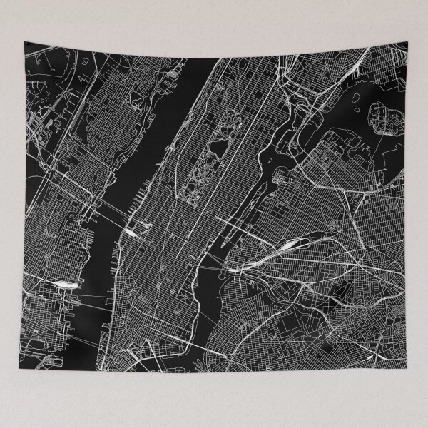 Item preview, New York City Black Map designed and sold by multiplicitymap.