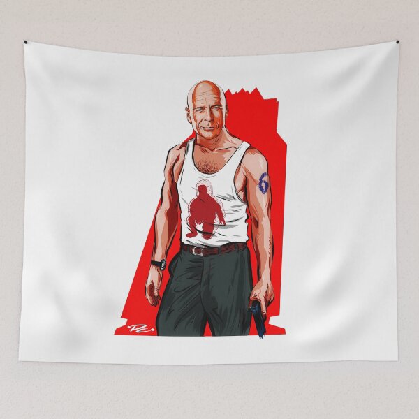 Item preview, Bruce Willis - An illustration by Paul Cemmick designed and sold by TIGERDAVER.