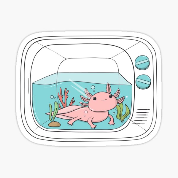 Pixel Axolotl Sticker By Catbumsy Redbubble