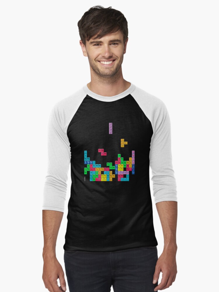 Imagen 1 de 3, Camiseta ¾ estilo béisbol con la obra Tabla periódica, diseñada y vendida por Sintes.