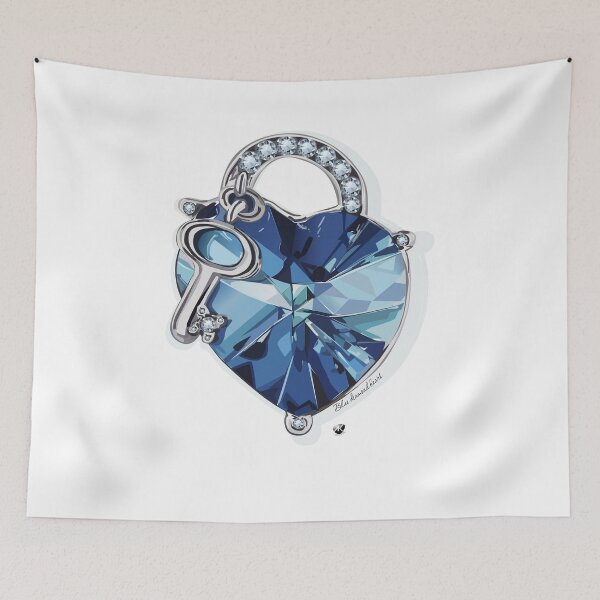 Item preview, Blue diamond heart illustration with inscription designed and sold by Alexandra Kueny.