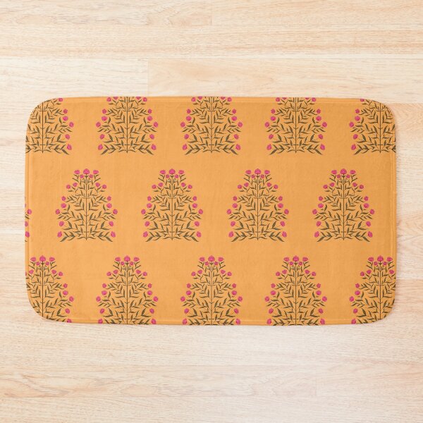 Item preview, Indian Mughal Flower Motif Pattern - Saffron and Pink designed and sold by Artsychoke.