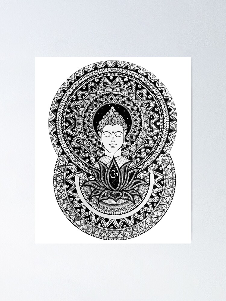 Black and White Paper And Charcoal Gautam Buddha Pencil Sketch For  Decoration SizeDimension 25x32