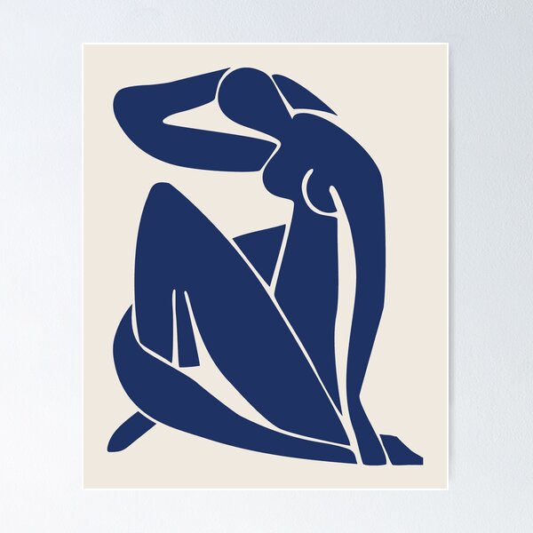 Artikelvorschau, Henri Matisse Nude, Papier Decoupes Art Blue, Matisse Cutout's entworfen und verkauft von re-make-.