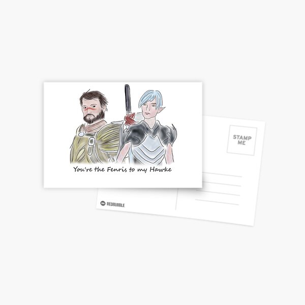 Fenris and Hawke bromance Postcard
