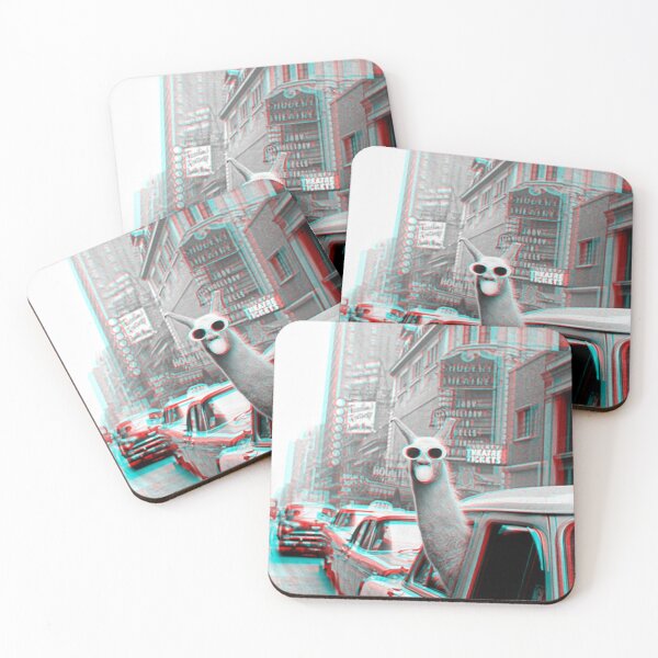 Item preview, Llama-Linda with bubblegum & glasses glitch designed and sold by ESCAPZ.
