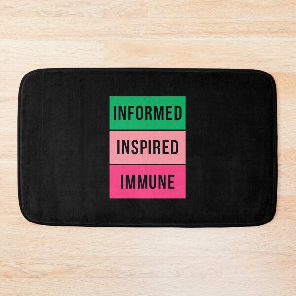 Item preview, Informed Inspired Immune – Green Pink Retro Minimalist Proudly Vaccinated  designed and sold by The Green Corner.