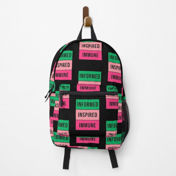 Item preview, Informed Inspired Immune – Green Pink Retro Minimalist Proudly Vaccinated designed and sold by The Green Corner.