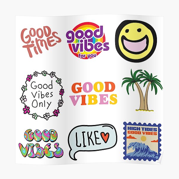 inspirational-words-about-life-stay-positive-sticker-packs-poster-by