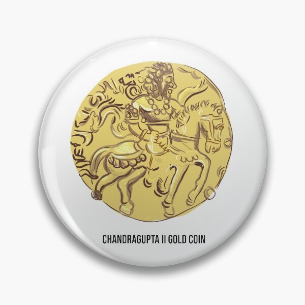 Item preview, Chandragupta On Horse coin | gold coin featuring Chandragupta II astride a caparisoned horse with a bow in his left hand designed and sold by KARTICK DUTTA.