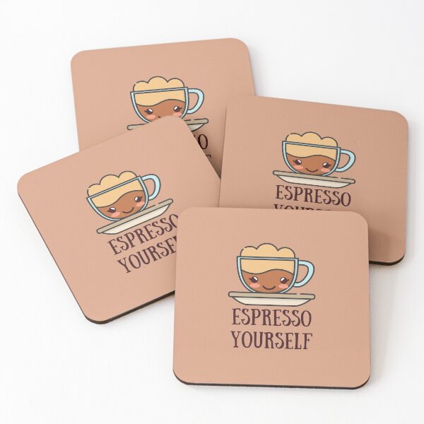 Item preview, Espresso Yourself! coffee pun brown designed and sold by GoodMoodFood.