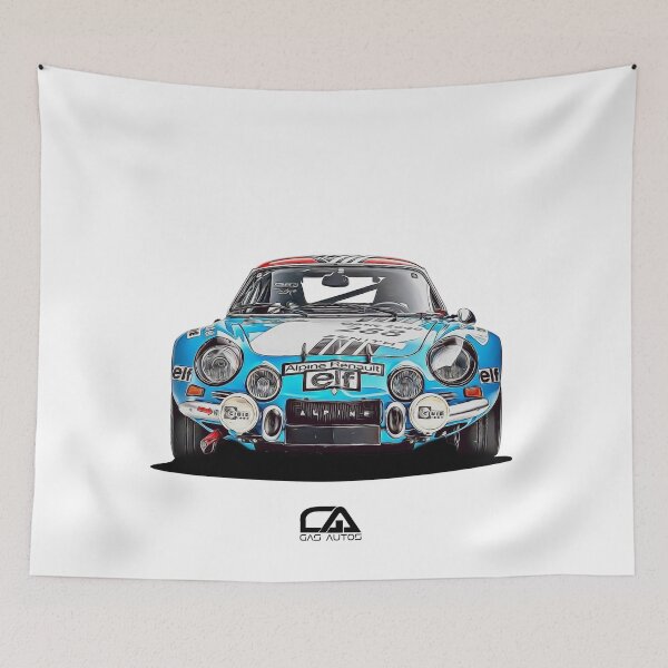 Item preview, Alpine Renault in Blue Illustration designed and sold by gasautos.