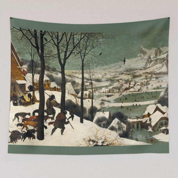Item preview, HUNTERS IN THE SNOW Winter Landscape by Brueghel The Elder designed and sold by BulganLumini.