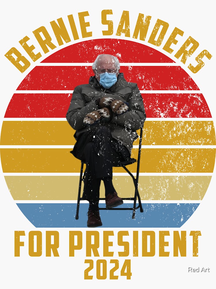 "Bernie Mittens Bernie 2024 at Inauguration meme" Sticker for Sale by