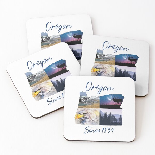 Item preview, Oregon Since 1859 State Map Outline Collage designed and sold by LeftFieldFunny.
