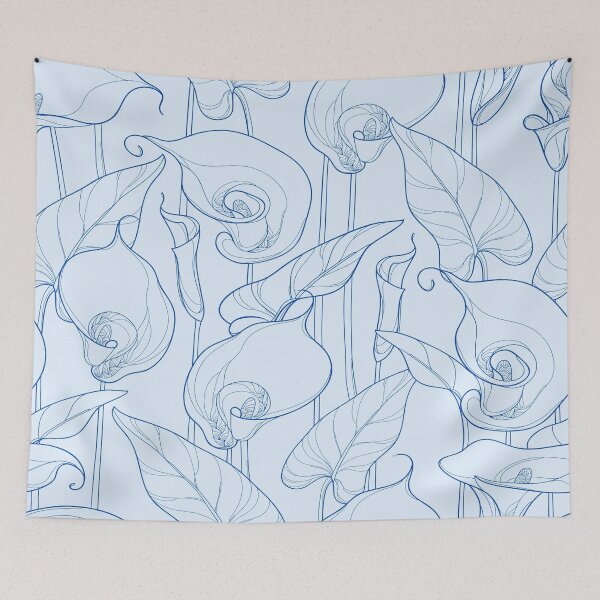 Item preview, Pastel blue floral pattern designed and sold by LDLove.