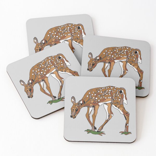 Item preview, minimalistic white-tailed deer fawn cute baby bambi look pattern designed and sold by The Red Shop.