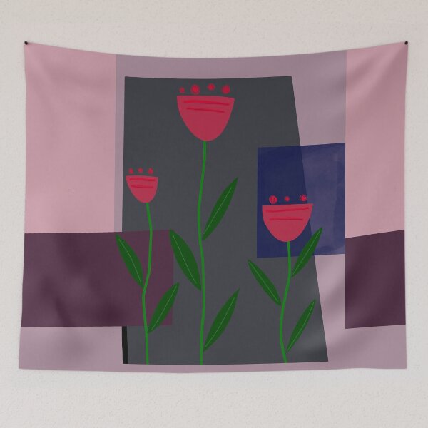 Item preview, abstract floral composition designed and sold by redstitchlab.