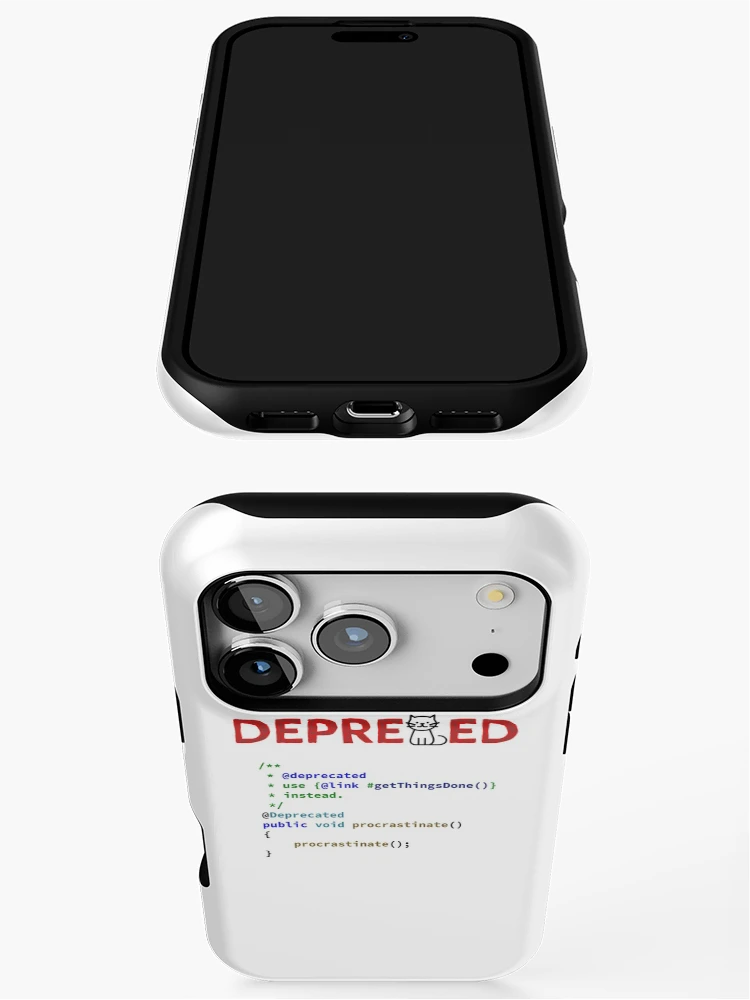 Thumbnail 3 of 4, iPhone Case, Deprecated Procrastinate Function, Use Get Things Done Instead, Programming code, Computer Science, Programming Humor designed and sold by Max-Wear.