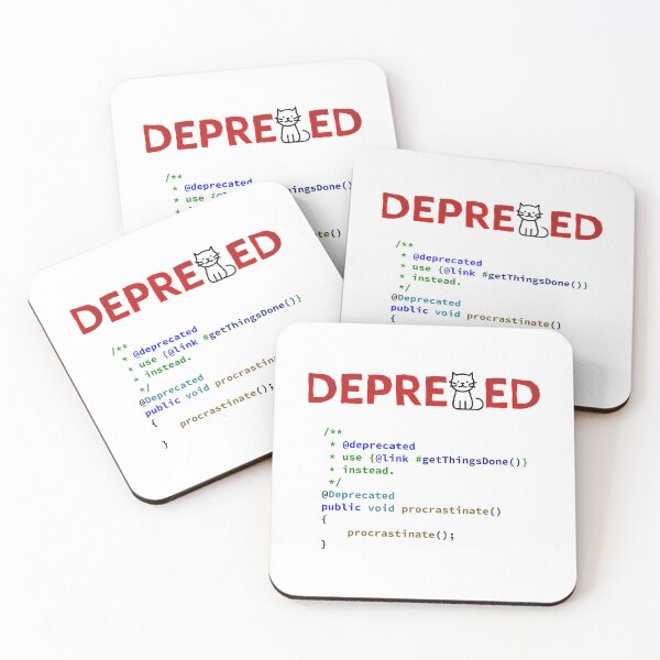 Item preview, Deprecated Procrastinate Function, Use Get Things Done Instead, Programming code, Computer Science, Programming Humor designed and sold by Max-Wear.