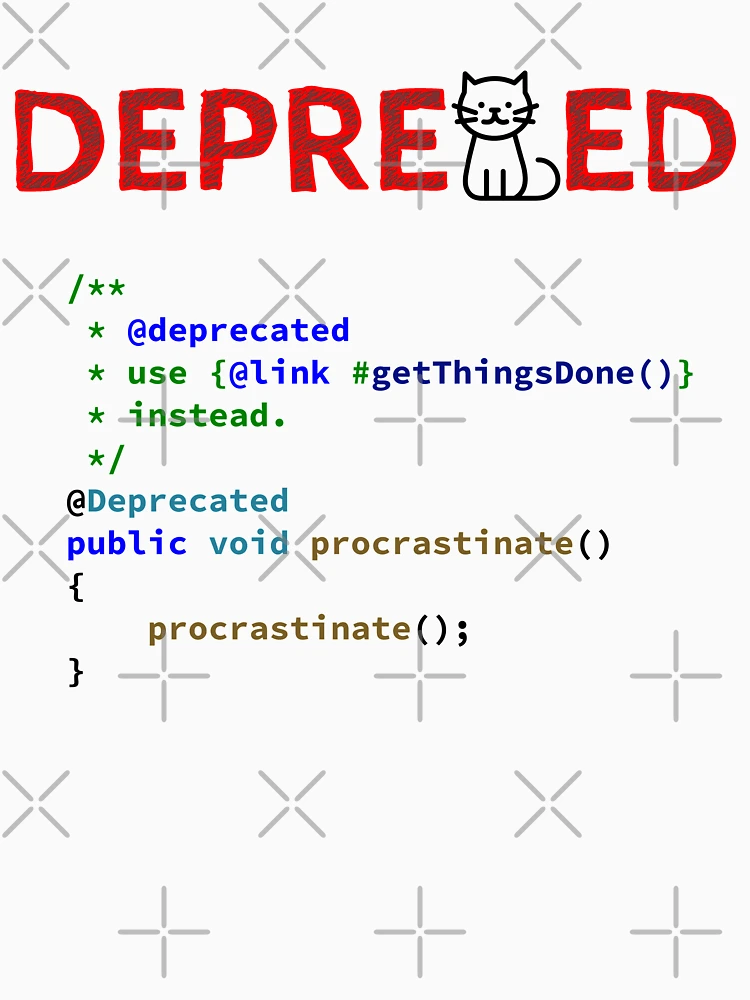 Thumbnail 4 of 4, Racerback Tank Top, Deprecated Procrastinate Function, Use Get Things Done Instead, Programming code, Computer Science, Programming Humor designed and sold by Max-Wear.