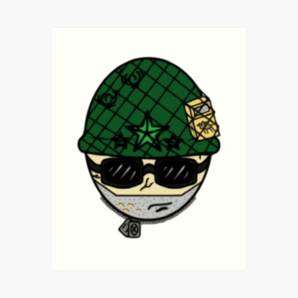 Army Sargent egg head Art Print