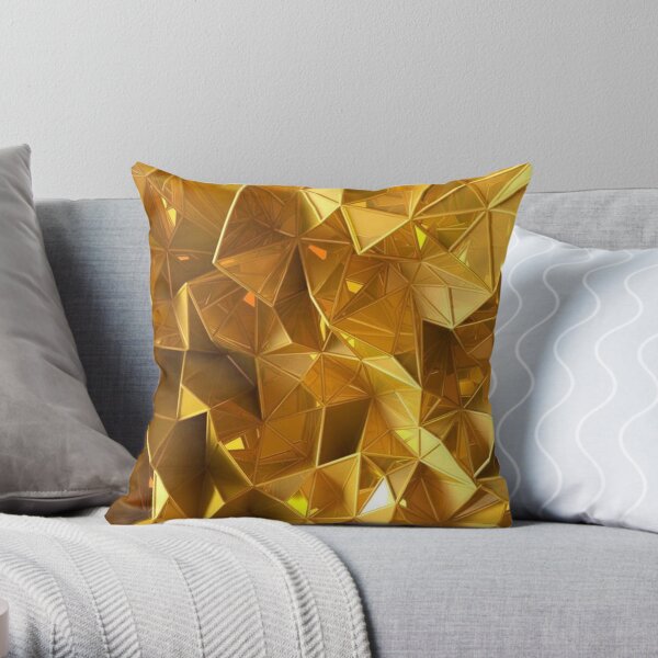 3D gold Throw Pillow