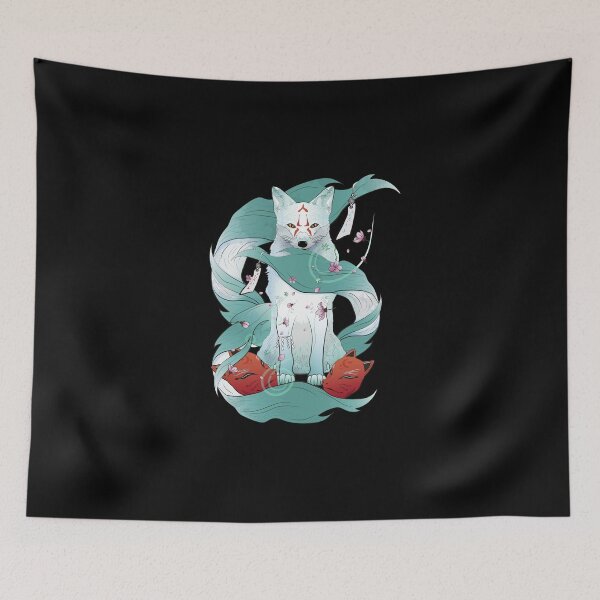 Item preview, Kitsune Japanese Kami Inari Nine-Tailed Fox Fox Spirit Yokai designed and sold by enjoytheshirt.