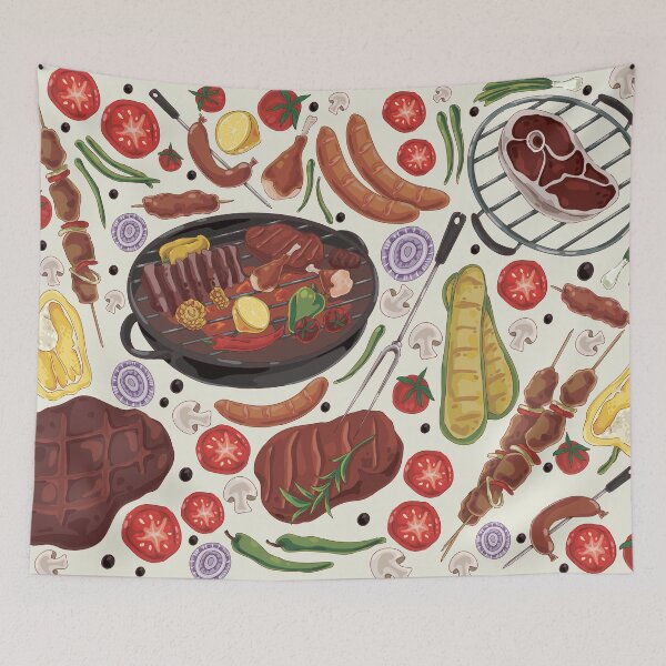 Item preview, Assorted Barbeque Grill Buffet Spread designed and sold by Alicia Chee.