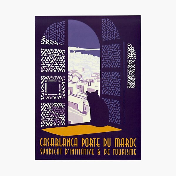 Aperçu de l'œuvre Casablanca Porte du Maroc. Affiche de voyage. Affiche de voyage vintage créée et vendue par likiska.
