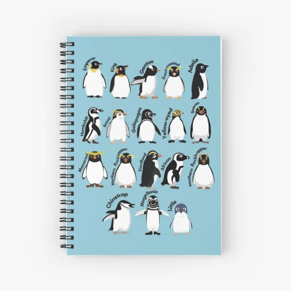 Personalized Penguin Notebook No Lines, Lined or Unlined Spiral Softcover  Book, Art Book Sketchbook, Animal Notebooks Cute