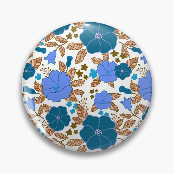 Item preview, Pomegranate Flower Botanical Pattern - Blue designed and sold by Artsychoke.