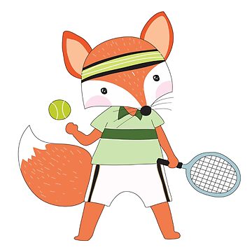 problema dispersión Acostumbrarse a Sports Cartoon Animals Red Fox Playing Tennis" Tapestry for Sale by  peacockcards | Redbubble