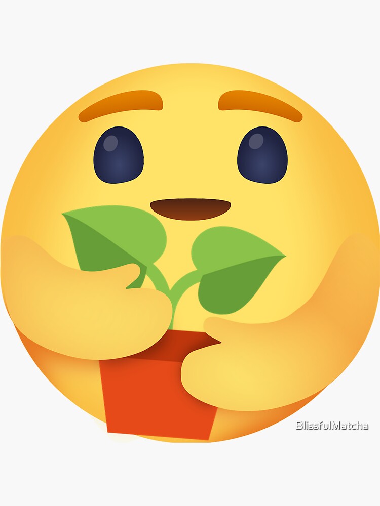 "fb care emoji, love plant" Sticker for Sale by BlissfulMatcha Redbubble