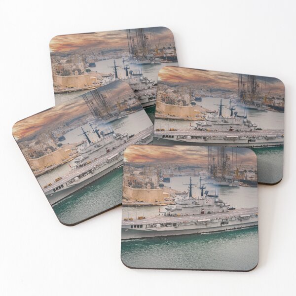 Item preview, Italian Aircraft Carrier C-551 Giuseppe Garibaldi Departing Grand Harbour Malta  designed and sold by Dave Williams.