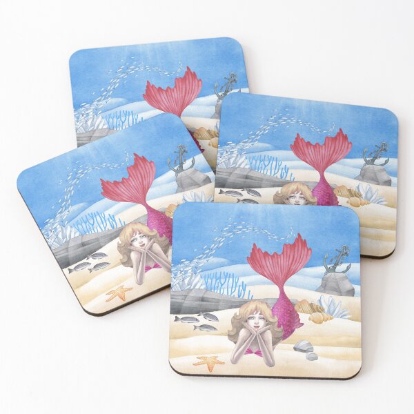 Item preview, Watercolor lying mermaid designed and sold by Ekaterina Glazkova.