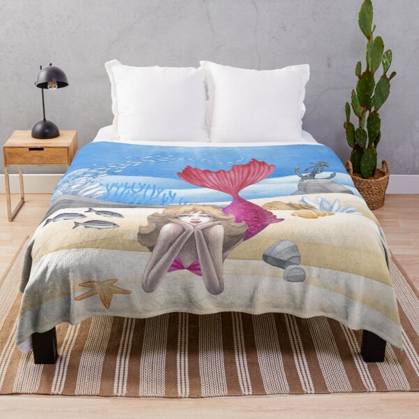Item preview, Watercolor lying mermaid designed and sold by Ekaterina Glazkova.