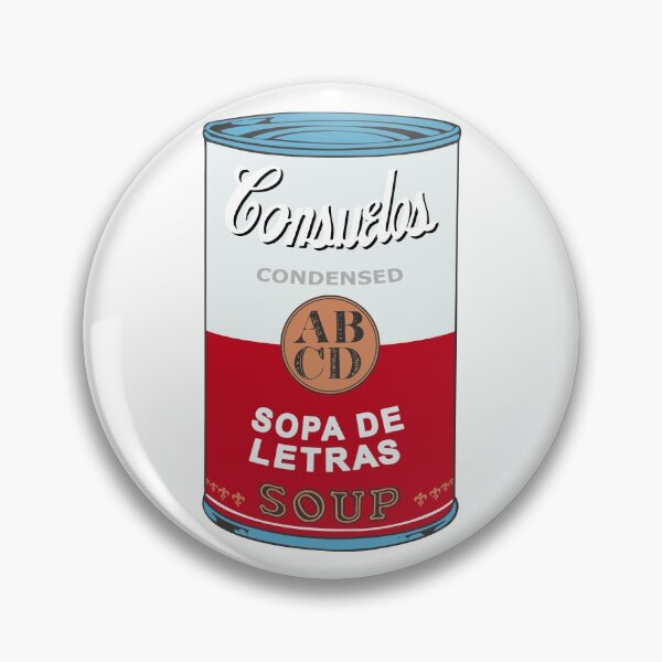 Artikelvorschau, Mexikanische Andy-Warhol-Suppen – Consuelos Pop Art – Sopa de Letras entworfen und verkauft von Groenendijk.