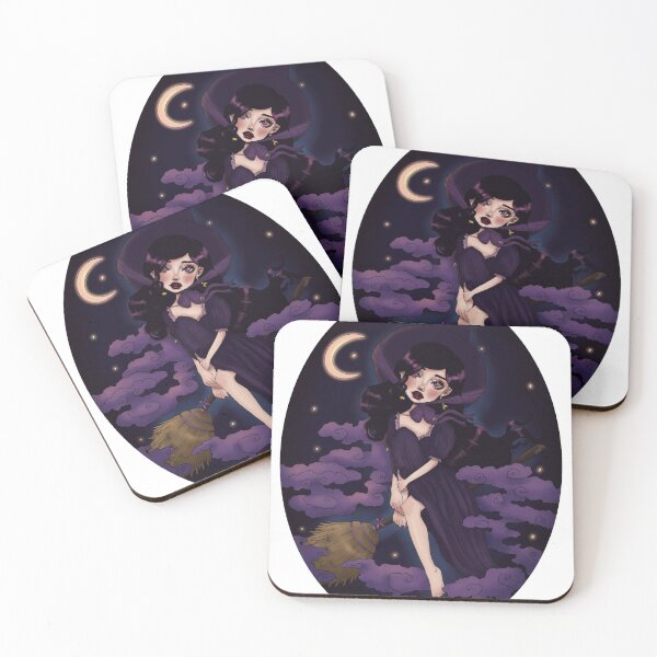Item preview, Witchy Broom Background Sticker Art  designed and sold by Jenna Wing-Hu.